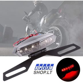 Universalus motociklo galinis žibintas su laikikliu